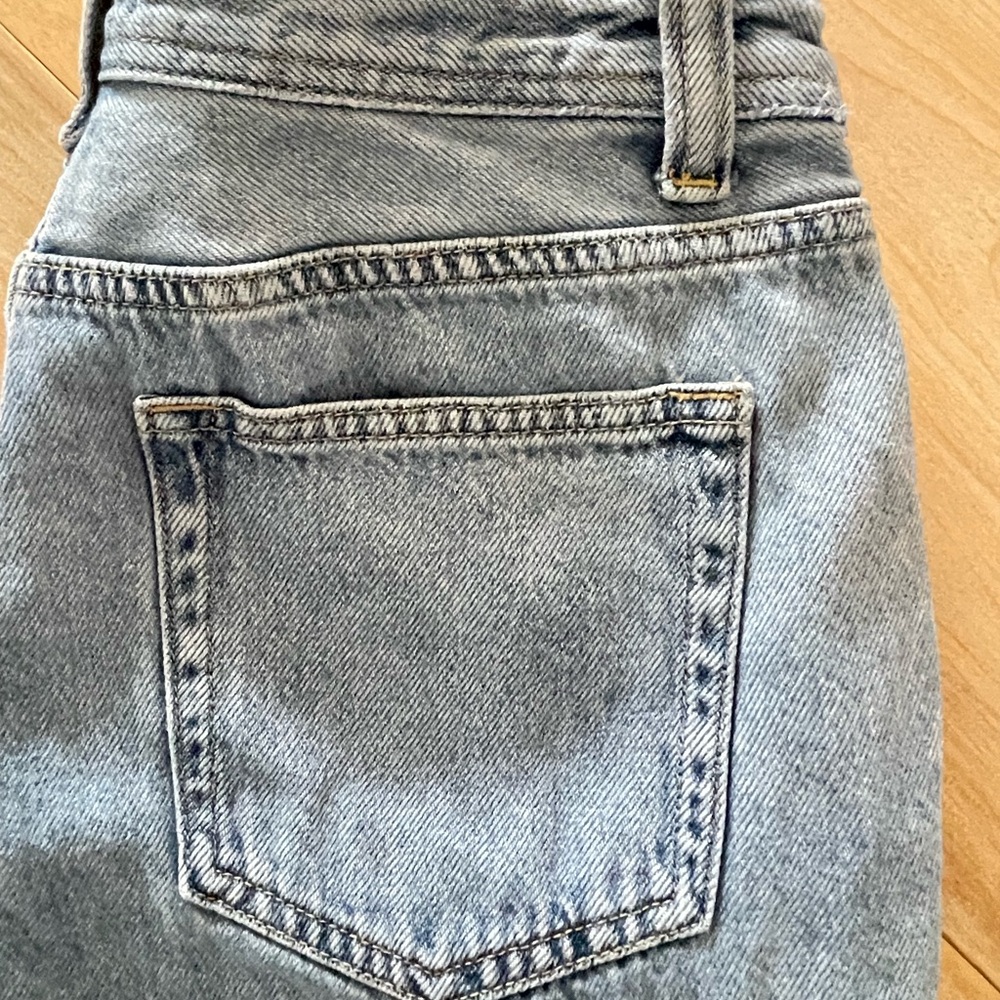 Just Black Denim Jeans 27 Wide Leg Pleated Cuffed Light Wash JBD - Picture 4 of 13